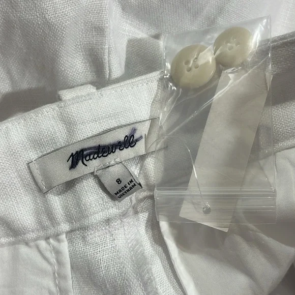 NWT Madewell White The Harlow Wide-Leg Pant in 100% Linen - Picture 4 of 11
